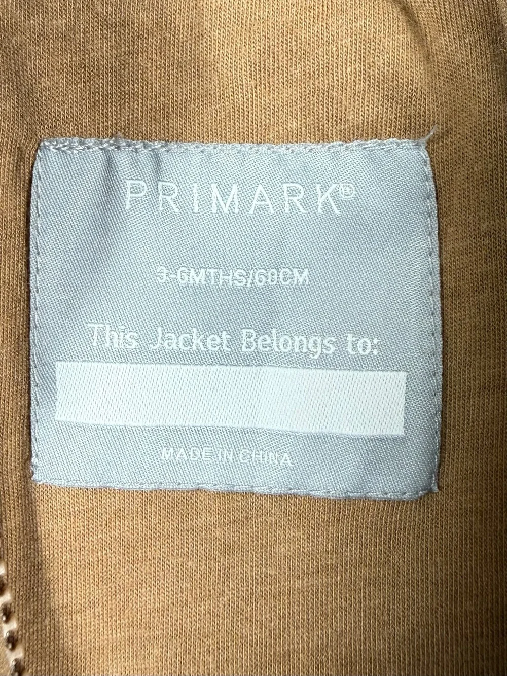 PRIMARK Baby Teddy Fleece Hooded Jacket Tan Brown Sherpa Zip‎ Up 3-6M